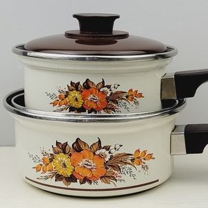 Gorica Enamel Saucepan Pots Vintage Baking Pans